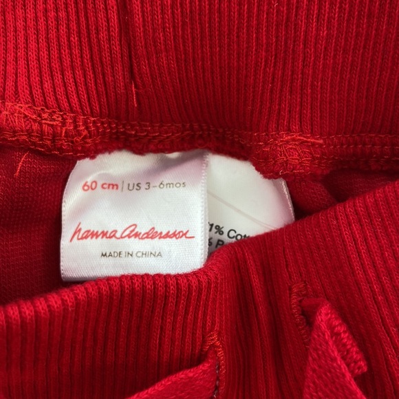 Hannah Andersson Red chenille leggings NWT3-6M - Picture 2 of 3